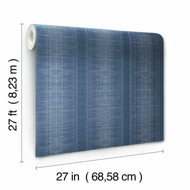 silk-weave-stripe-wallpaper-navy-york-wallcoverings-tl1962 - York Wallcoverings Wallpaper