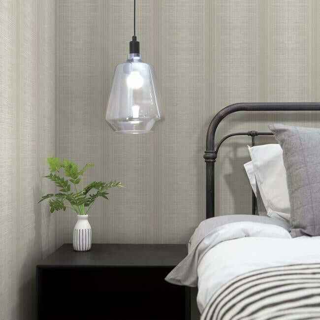 Silk Weave Stripe Light Brown Wallpaper - York Wallcoverings - TL1959 - York Wallcoverings Wallpaper