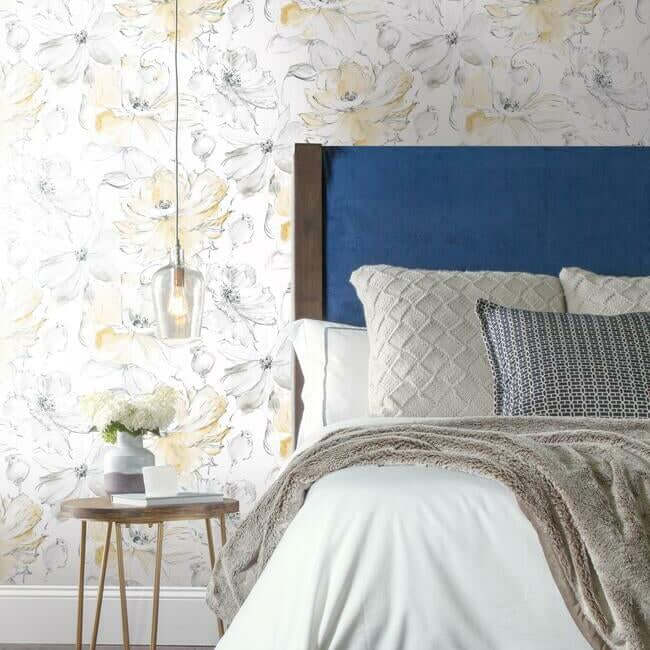 floral-dreams-yellow-wallpaper-york-wallcoverings-cl2518 - York Wallpaper Wallpaper