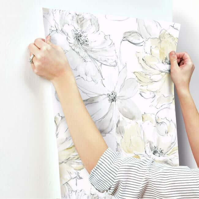 floral-dreams-yellow-wallpaper-york-wallcoverings-cl2518 - York Wallpaper Wallpaper