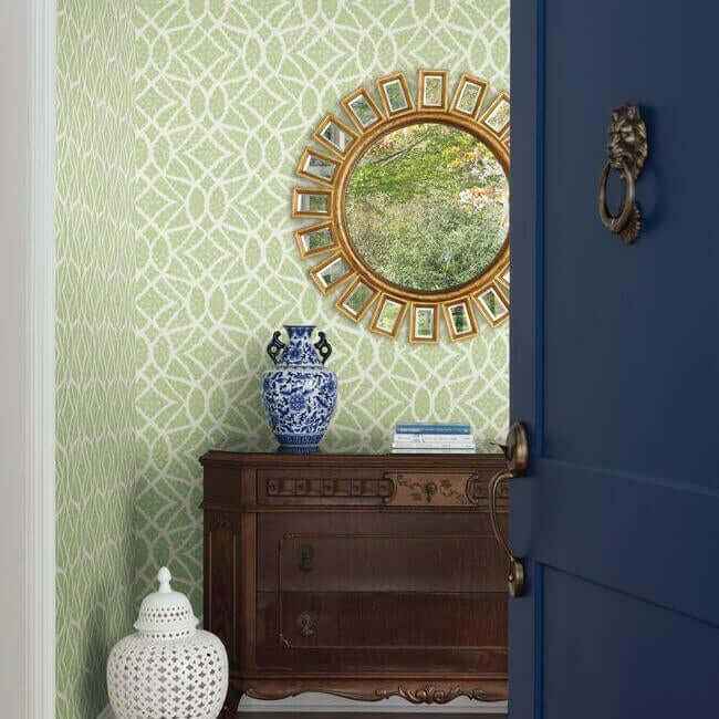 Boxwood Garden Light Green Wallpaper - York Wallcoverings - GR5971 - York Wallcoverings Wallpaper