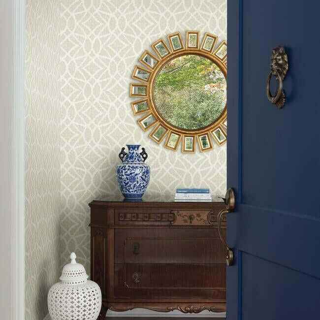 Boxwood Garden Beige Wallpaper - York Wallcoverings - GR5974