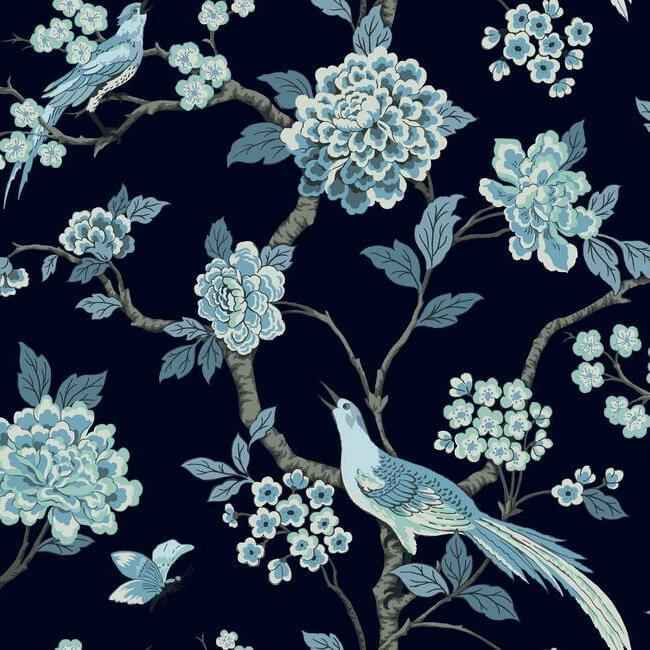 Fanciful Navy Wallpaper - York Wallcoverings - GR5934