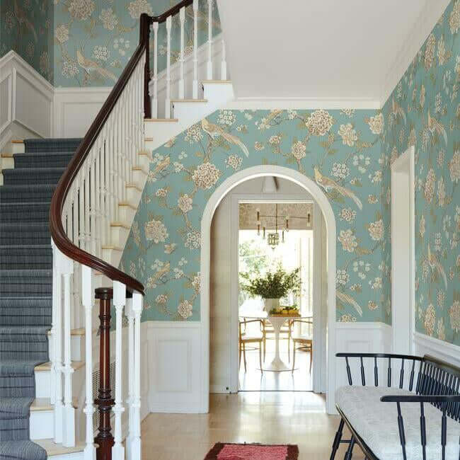 fanciful-teal-wallpaper-york-wallcoverings-af1901 - York Wallpaper Wallpaper