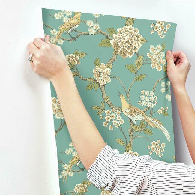 fanciful-teal-wallpaper-york-wallcoverings-af1901 - York Wallpaper Wallpaper