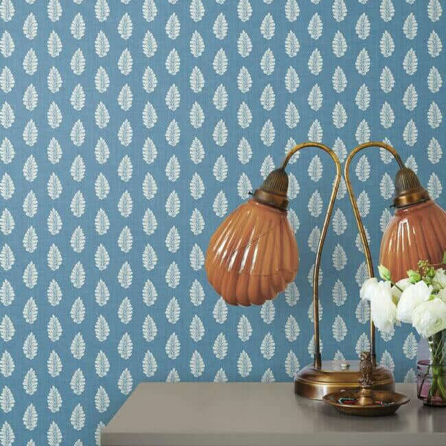 leaf-pendant-blue-wallpaper-york-wallcoverings-gr5963 - York Wallcoverings Wallpaper