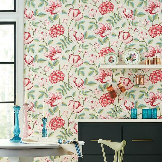 morning-garden-wallpaper-taupe-york-wallcoverings-gr5905 - York Wallcoverings Wallpaper