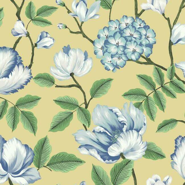 morning-garden-yellow-wallpaper-york-wallcoverings-gr5904 - York Wallcoverings Wallpaper