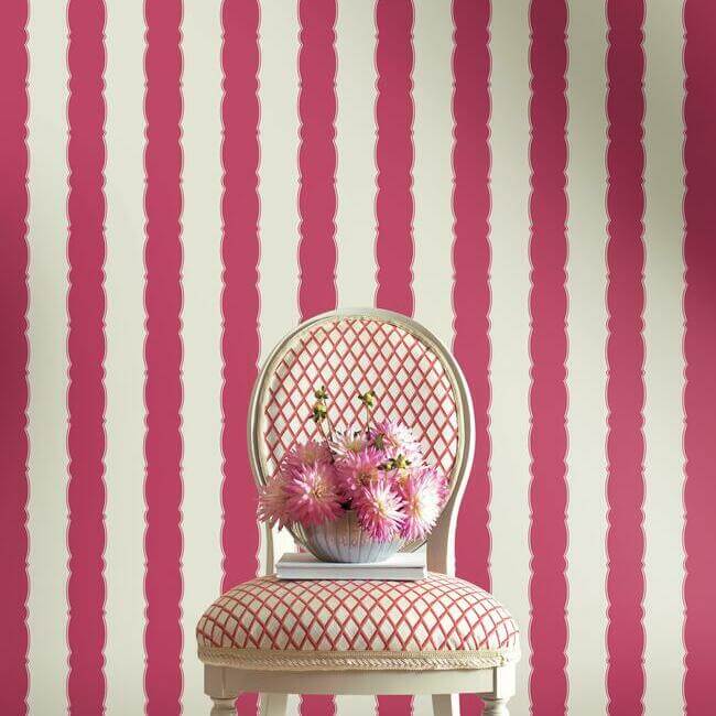 scalloped-stripe-red-wallpaper-york-wallcoverings-gr6011 - York Wallpaper Wallpaper