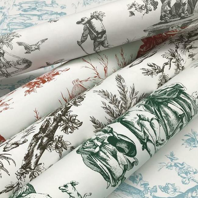seasons-toile-wallpaper-dark-green-york-wallcoverings-gr5924 - York Wallcoverings Wallpaper
