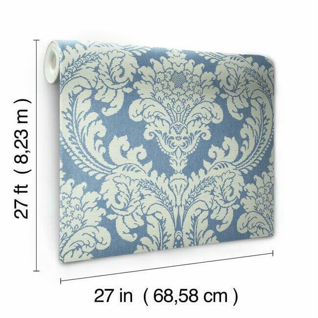 tapestry-damask-blue-wallpaper-york-wallcoverings-gr6024 - York Wallpaper Wallpaper