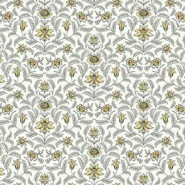 Vintage Blooms Yellow Wallpaper - York Wallcoverings - GR5983 - York Wallcoverings Wallpaper