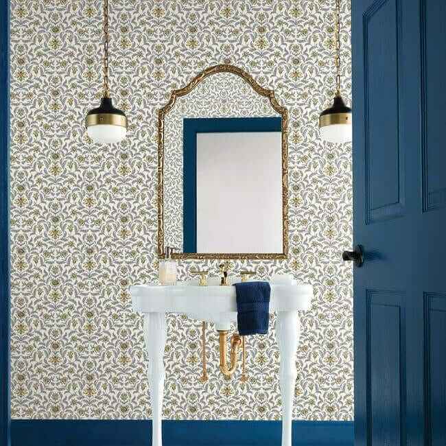Vintage Blooms Yellow Wallpaper - York Wallcoverings - GR5983 - York Wallcoverings Wallpaper