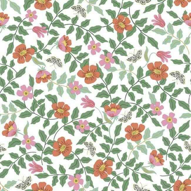 Primrose Rose & Cream Peel & Stick Wallpaper - York Wallcoverings - PSW1313RL