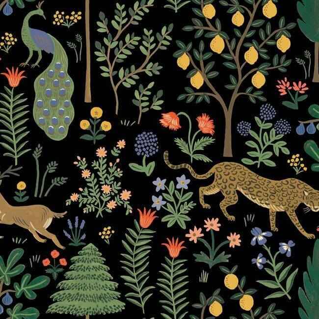 Menagerie Black Peel & Stick Wallpaper - York Wallcoverings - PSW1321RL