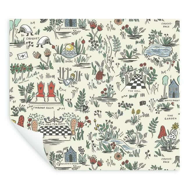 wonderland-pastel-peel-stick-wallpaper-york-wallcoverings-psw1330rl - York Wallpaper Wallpaper