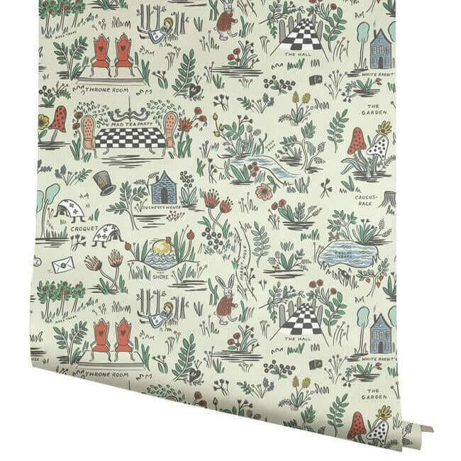 wonderland-pastel-peel-stick-wallpaper-york-wallcoverings-psw1330rl - York Wallpaper Wallpaper