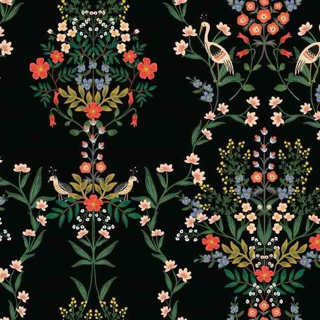 Luxembourg Black Peel & Stick Wallpaper - York Wallcoverings - PSW1326RL