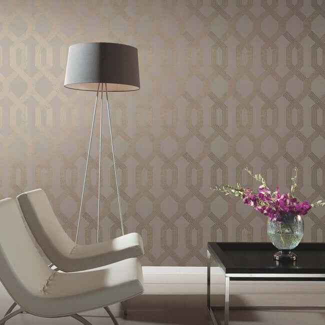 Viva Lounge Gold Metallic Wallpaper - York Wallcoverings - Y6221201 - York Wallcoverings Wallpaper
