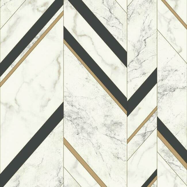 marble-chevron-black-gold-wallpaper-york-wallcoverings-mm1805 - York Wallpaper Wallpaper