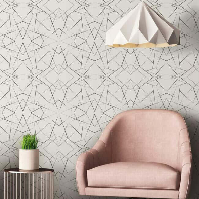 geo-diamond-black-wallpaper-york-wallcoverings-uc3847 - York Wallpaper Wallpaper