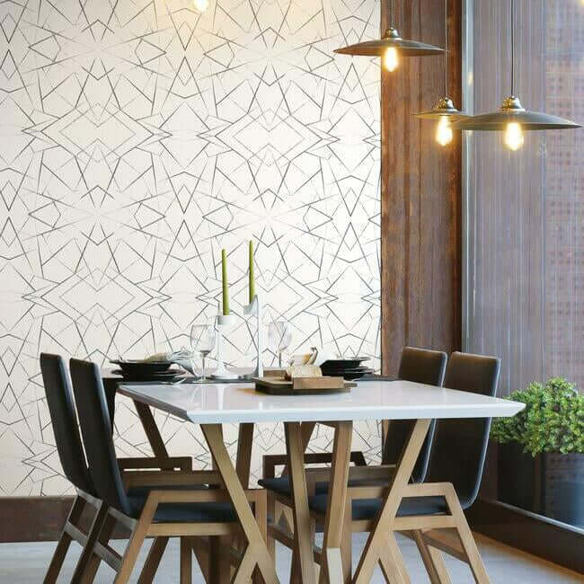 geo-diamond-black-wallpaper-york-wallcoverings-uc3847 - York Wallpaper Wallpaper