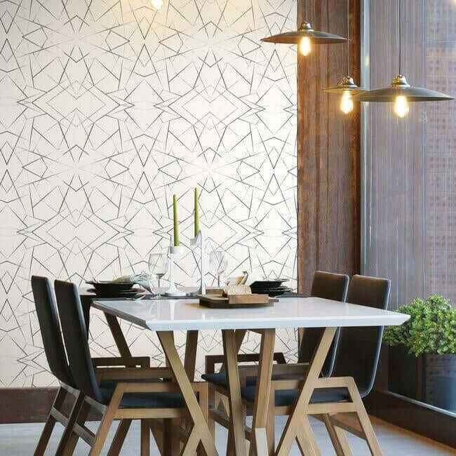 Geo Diamond Black Wallpaper - York Wallcoverings - UC3847 - York Wallcoverings Wallpaper