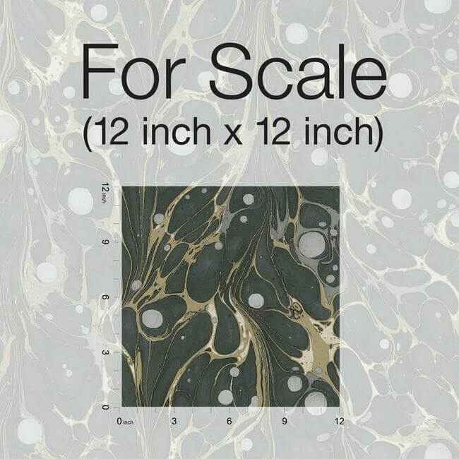 Marbled Endpaper Black & Gold Wallpaper - York Wallcoverings - NV5591 - York Wallcoverings Wallpaper