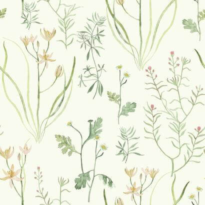 alpine-botanical-white-wallpaper-york-wallcoverings-nr1565 - York Wallcoverings Wallpaper