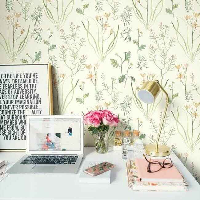 Alpine Botanical White Wallpaper - York Wallcoverings - NR1565 - York Wallcoverings Wallpaper
