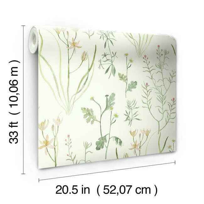 Alpine Botanical White Wallpaper - York Wallcoverings - NR1565 - York Wallcoverings Wallpaper