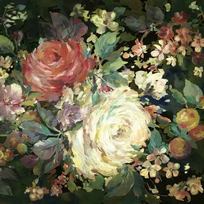 Impressionist Floral Red Wall Mural - York Wallcoverings - MU0246M