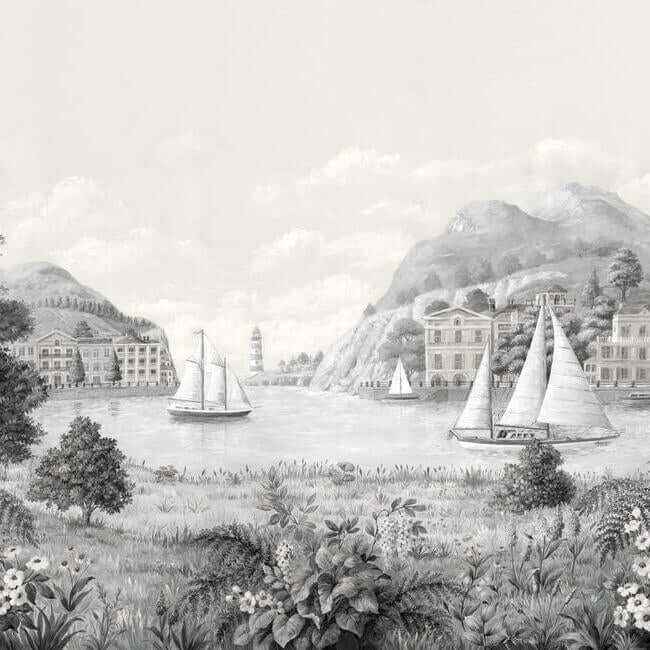 Safe Harbor Grey Wall Mural - York Wallcoverings - MU0319M - York Wallcoverings Wall Murals