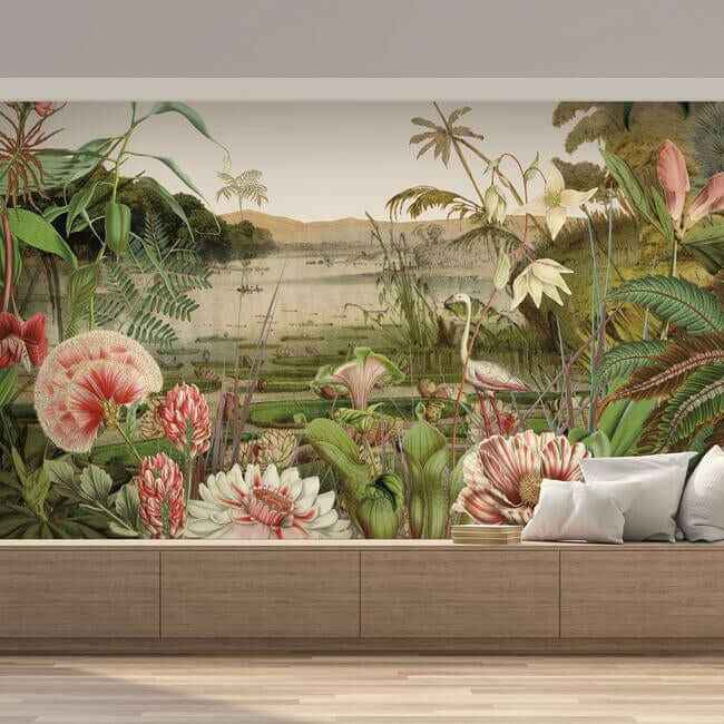 Floating Gardens Grey Wall Mural - York Wallcoverings - MU0263M - York Wallcoverings Wall Murals