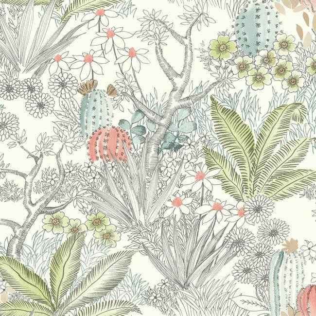 Flowering Desert Grey Wallpaper - York Wallcoverings - ON1613