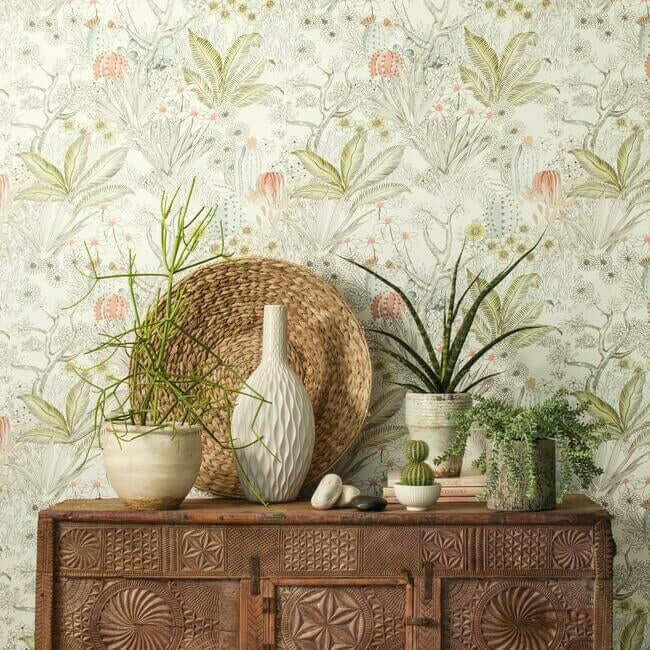 flowering-desert-grey-wallpaper-york-wallcoverings-on1613 - York Wallpaper Wallpaper