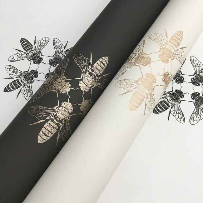 Honey Bee Black & White Wallpaper - York Wallcoverings - ON1643 - York Wallcoverings Wallpaper
