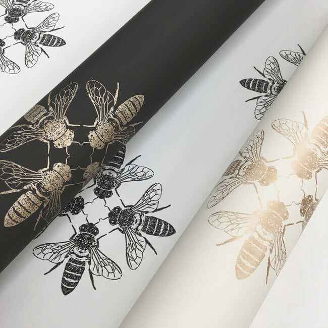 Honey Bee Black & White Wallpaper - York Wallcoverings - ON1643 - York Wallcoverings Wallpaper