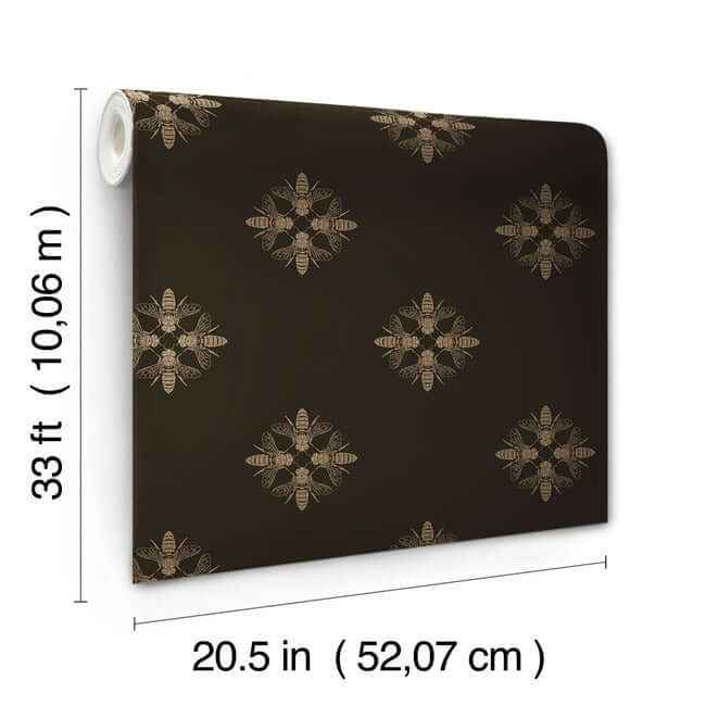 Honey Bee Gold & Black Wallpaper - York Wallcoverings - ON1642 - York Wallcoverings Wallpaper