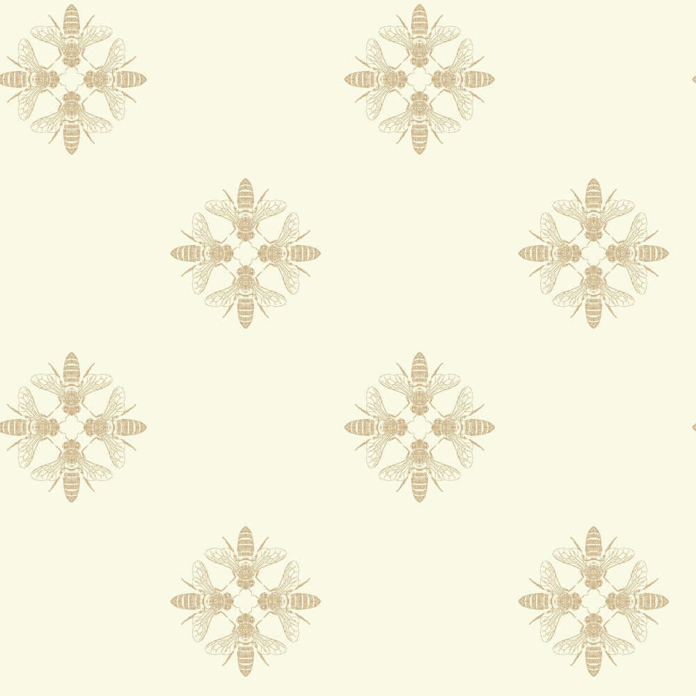 honey-bee-gold-cream-wallpaper-york-wallcoverings-on1641 - York Wallcoverings Wallpaper