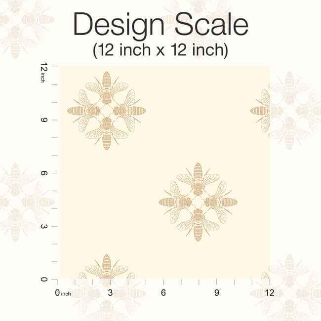 Honey Bee Gold & Cream Wallpaper - York Wallcoverings - ON1641 - York Wallcoverings Wallpaper