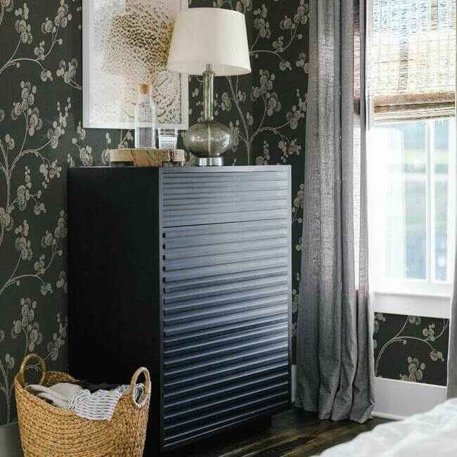 Dahlia Trail Black & Taupe Wallpaper - York Wallcoverings - SS2502 - York Wallcoverings Wallpaper
