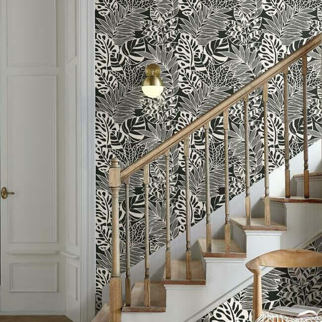 jungle-leaves-wallpaper-stone-york-wallcoverings-ss2574 - York Wallcoverings Wallpaper