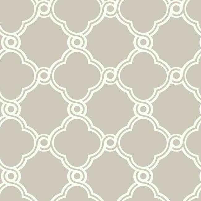 Open Trellis Taupe Wallpaper - York Wallcoverings - SS2508