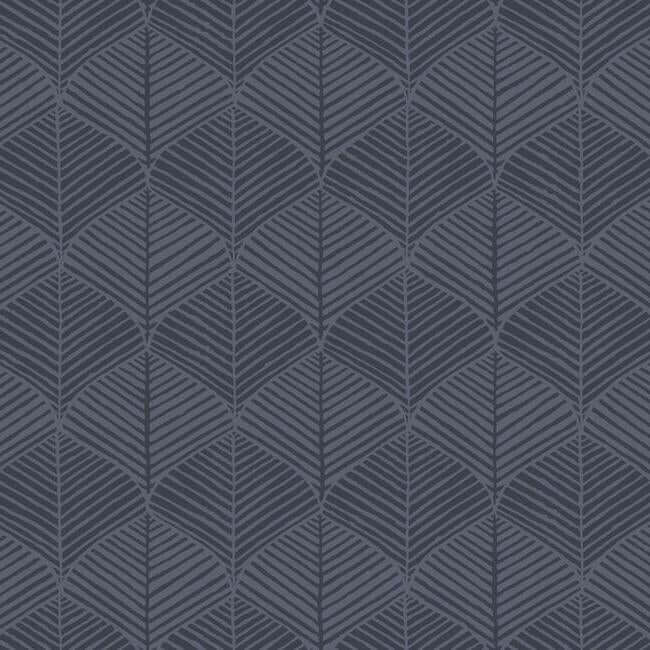 palm-thatch-navy-wallpaper-york-wallcoverings-ss2564 - York Wallcoverings Wallpaper