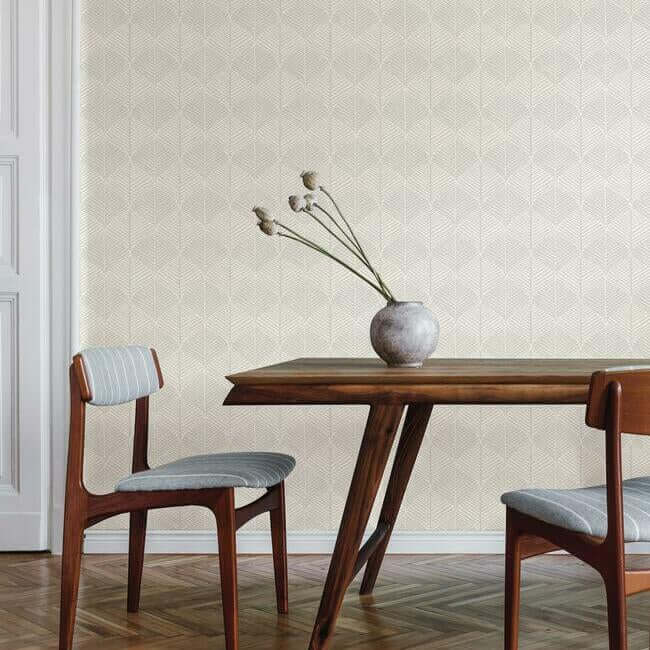 palm-thatch-white-grey-wallpaper-york-wallcoverings-ss2565 - York Wallcoverings Wallpaper