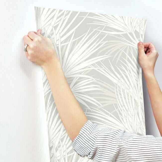 Palmetto Grey Wallpaper - York Wallcoverings - SS2541 - York Wallcoverings Wallpaper