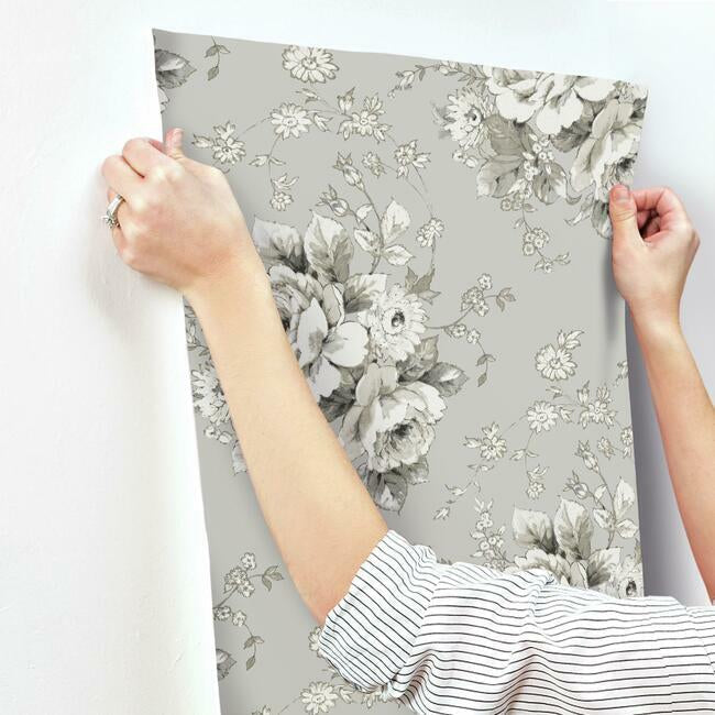 heritage-rose-taupe-wallpaper-york-wallcoverings-fh4089 - York Wallpaper Wallpaper