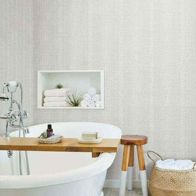 Market Stripe Grey Wallpaper - York Wallcoverings - FH4015