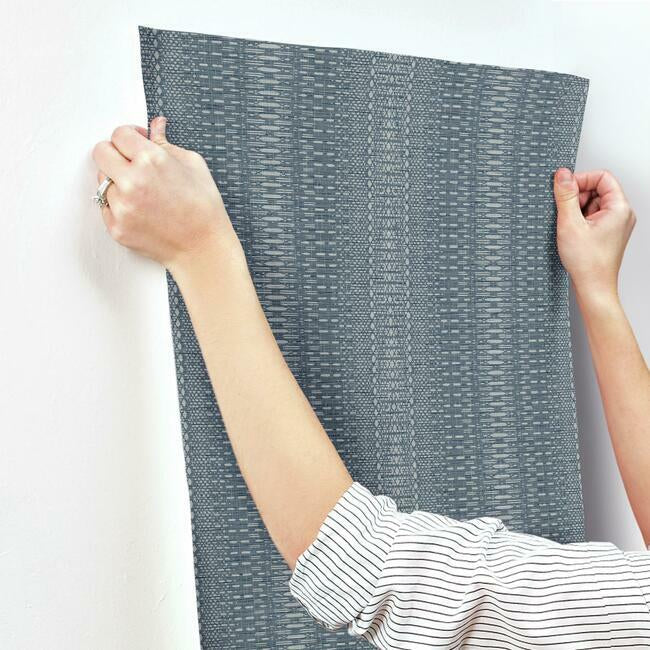 market-stripe-wallpaper-navy-york-wallcoverings-fh4011 - York Wallcoverings Wallpaper